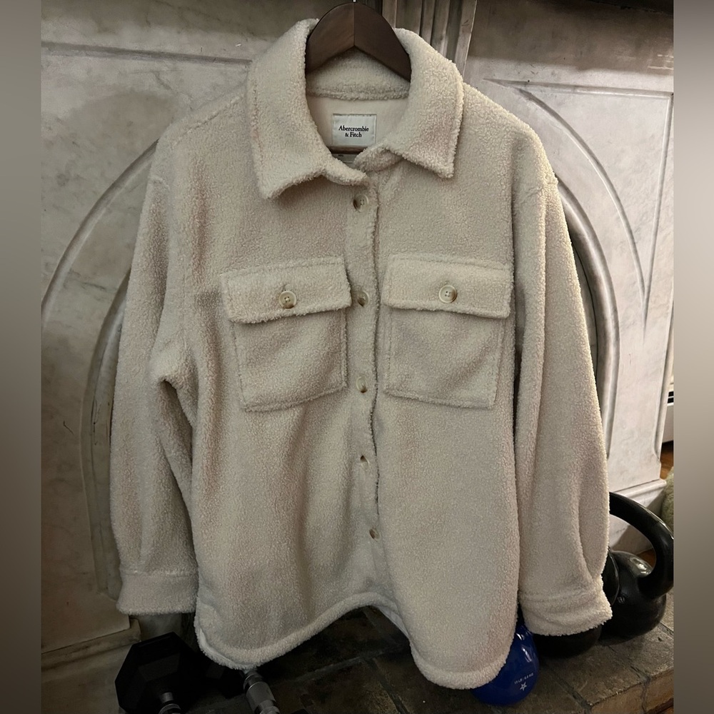 Abercrombie & Fitch Womens Elegant Sherpa Shirt Jacket